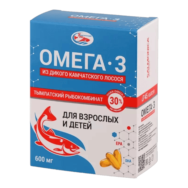 Фото Омега-3 БАД из дикого лосося, 600мг 1блистер/54 штуки