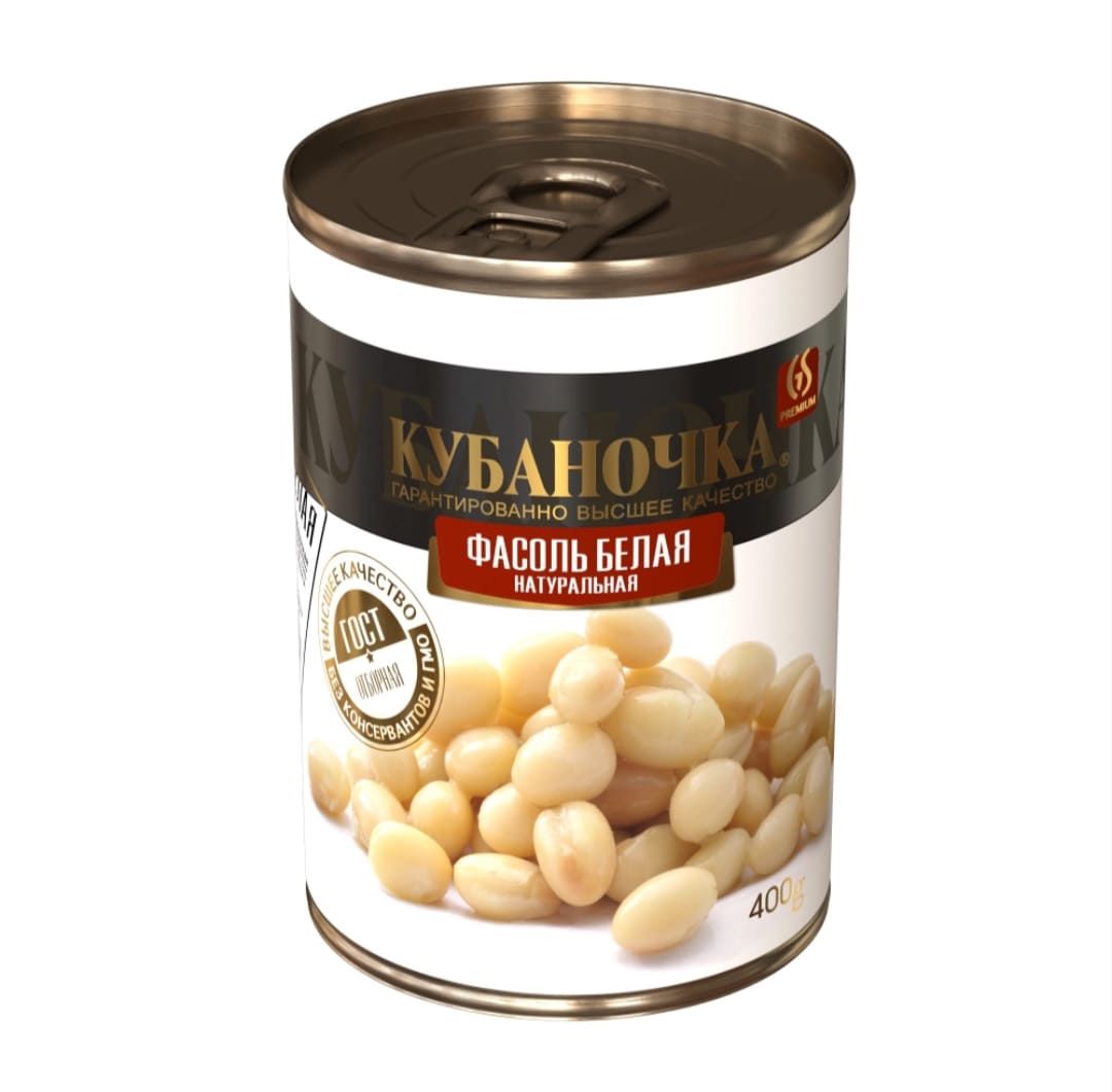 Фото Фасоль белая натуральн. Кубаночка ж/б ключ 400 гр