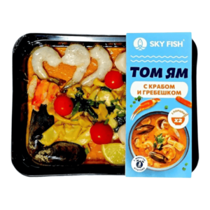 Фото Суп Том Ям краб/гребешок (лоток 0.370кг) (SKY-FISH)