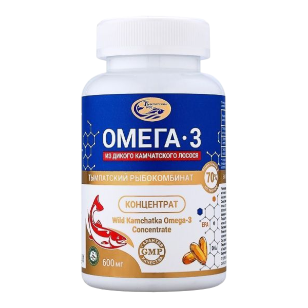Фото БАД Концентрированная Омега-3 из дикого лосося, 600мг 1банка/160капсул 