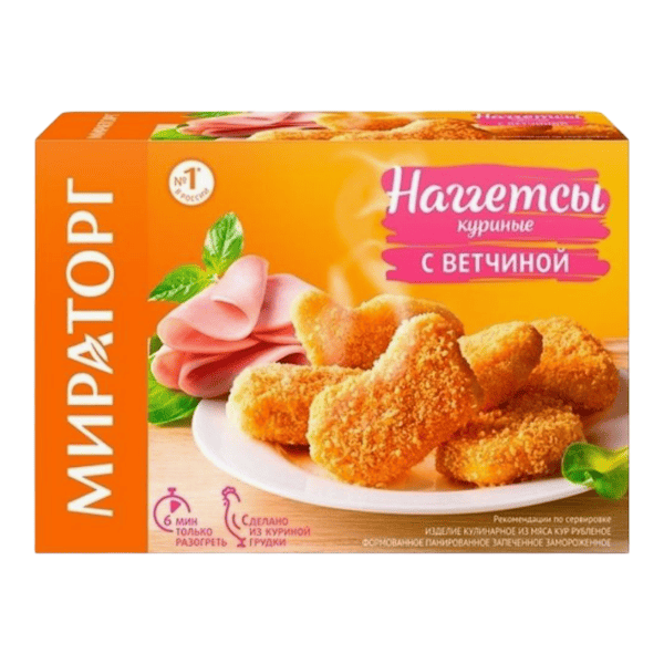 Фото Наггетсы куриные с ветчиной 250гр МИРАТОРГ